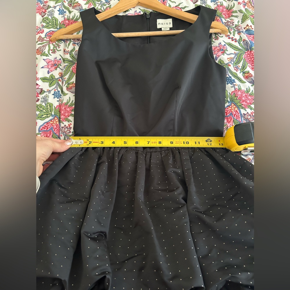 Reiss Faith Black Bubble Polka Dot Mini Cocktail Dress - Size 2 - Picture 10 of 10